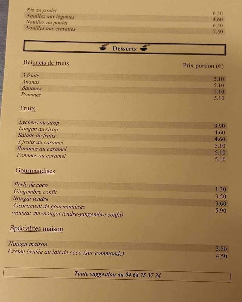 Le Comptoir d'Asie - Menu Image 1